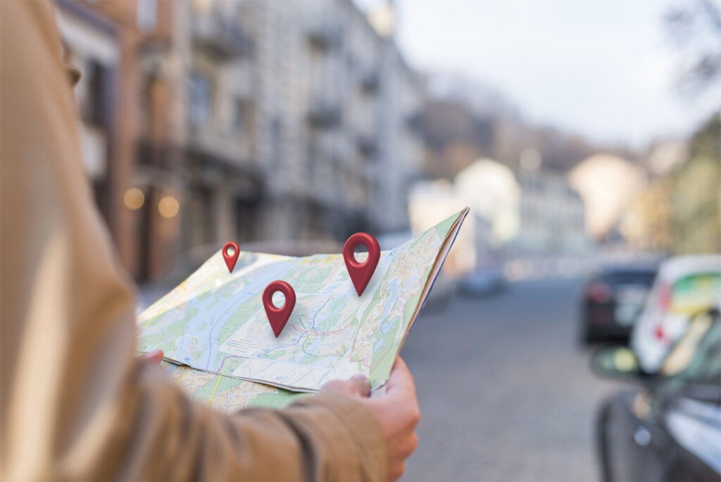 Géolocalisation carte papier