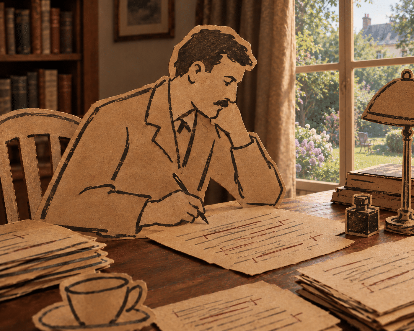 Marcel Proust silhouette carton
